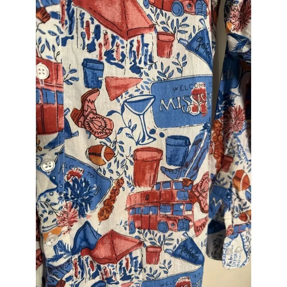 Chakeris University of Mississippi Oxford Print Shirt Dress Sz. XS - Picture 4 of 8
